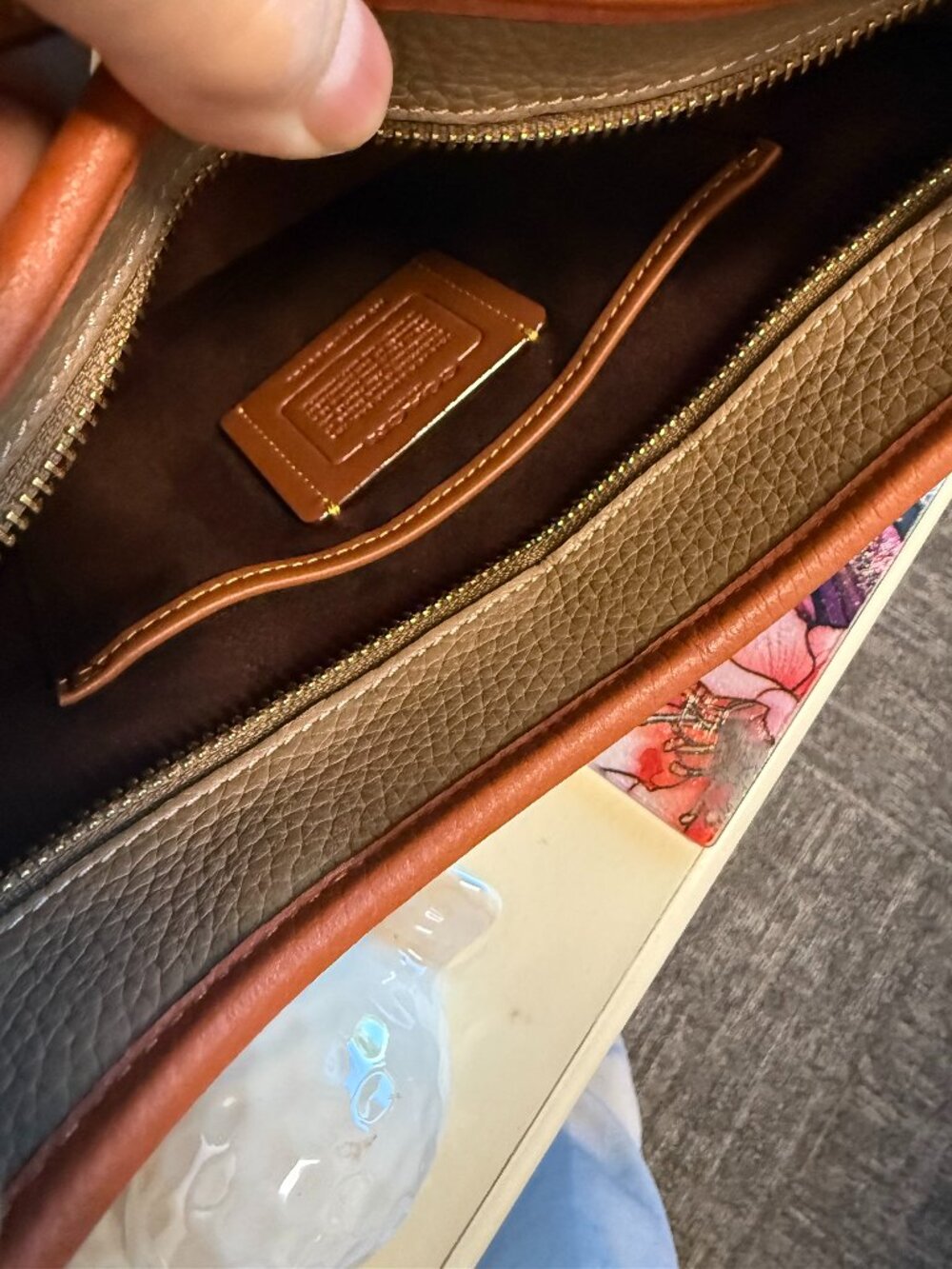 COACH "Emery" Pebble Leather Color Block Adjustable Shoulder/Crossbody Bag - Picture 5 of 15